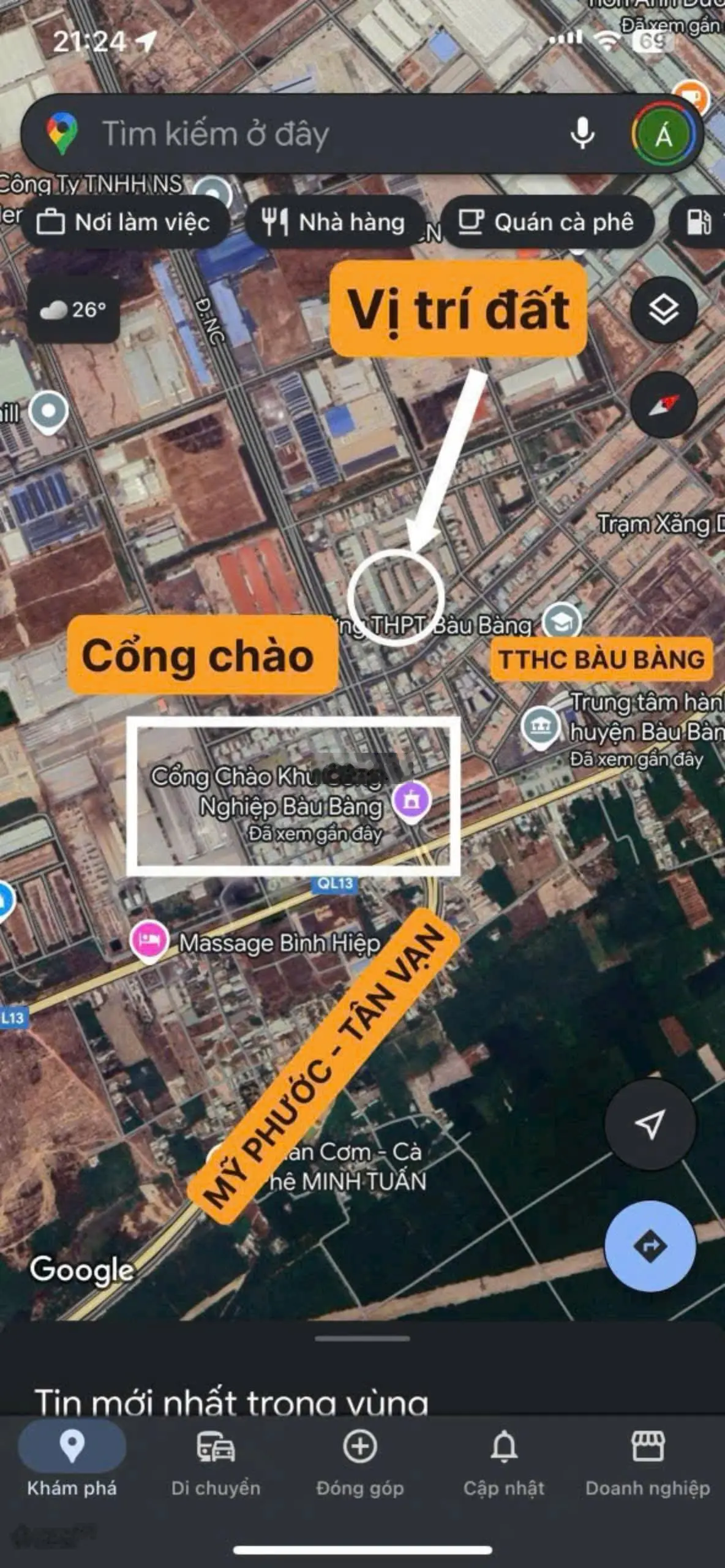 Bán lô góc 2 mặt tiền ngay trung tâm hành chính Bàu Bàng