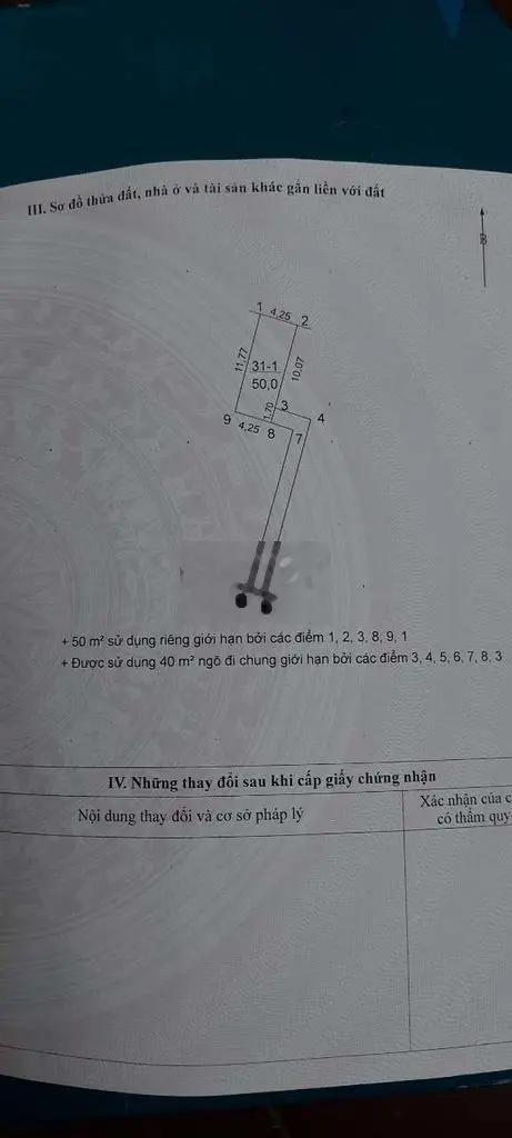 Bán đất xã Yên Mỹ dt 50m có nhà cấp 4