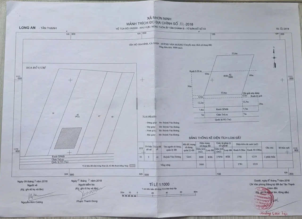 Cần Bán Đất Mặt Tiền Quốc Lộ N2 - Tân Thạnh, Long An Diện Tích: 17.970m²