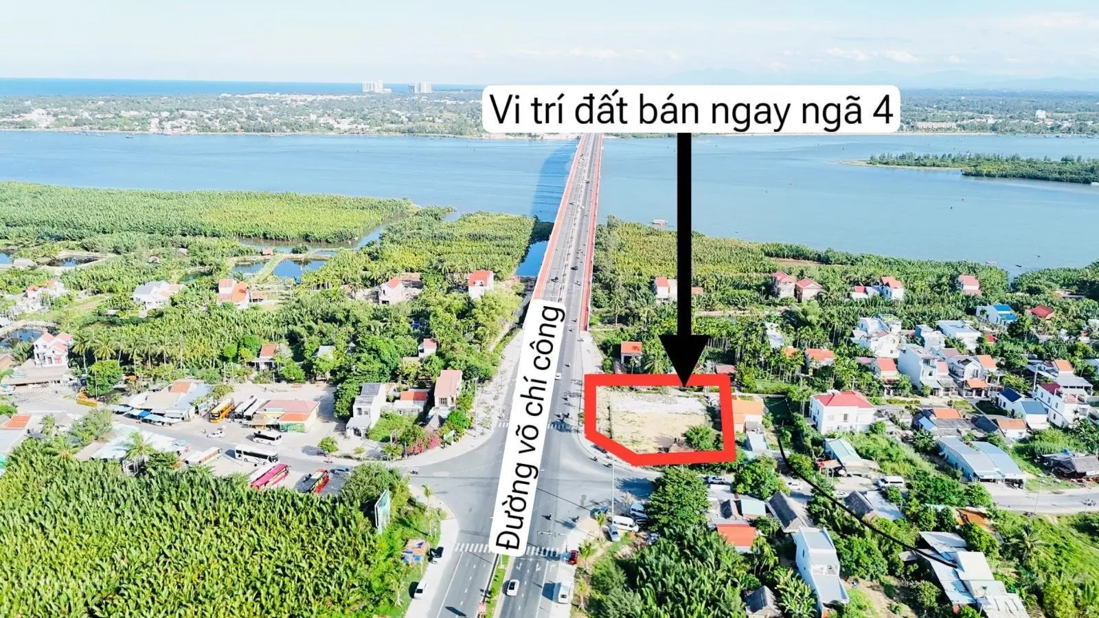 Bán 1050m2 thổ cư ngay TP Hội An siêu vip góc ngay 4 khu du lịcH Rừng Dừa 7 mẫu TP Hội An