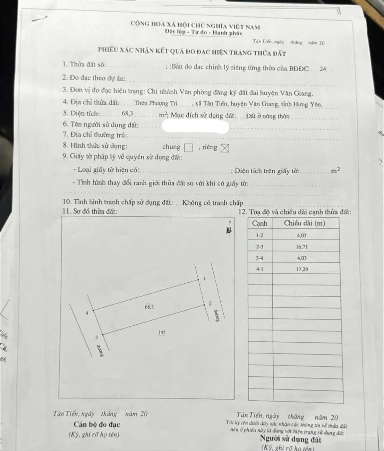 Nhỉnh 2tỷ sở hữu ngay 68,3m2 đất ở toàn bộ, 2 mặt đường Phượng Trì - Tân Tiến - Văn Giang