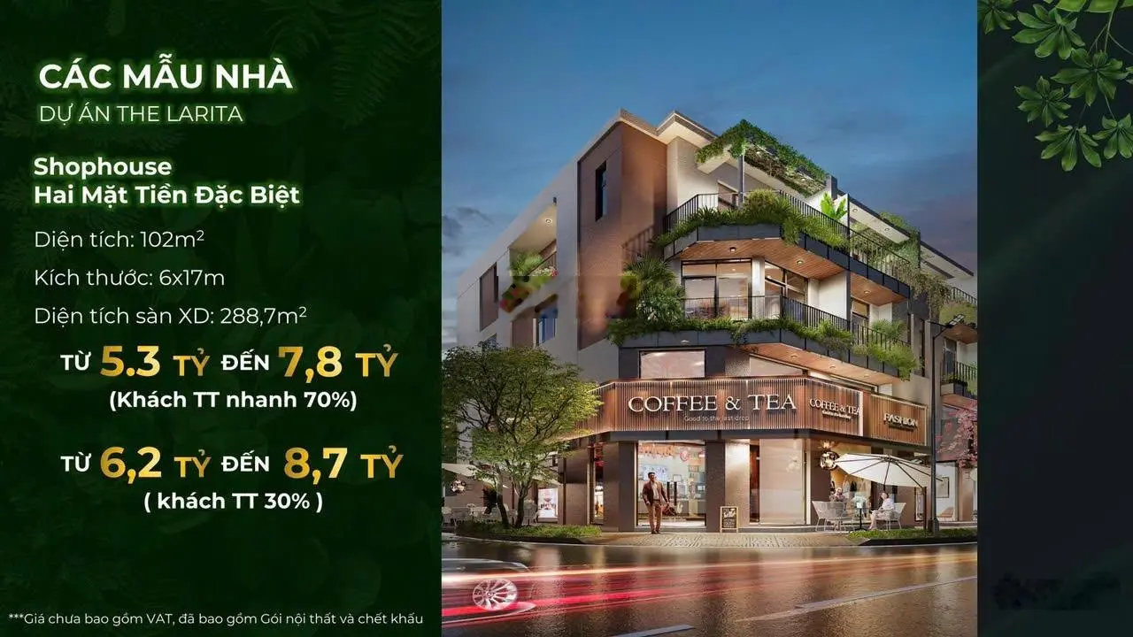 Nhà Phố ,ShopHouse khu đô thị The Larita, Mỹ Yên, cách Hồ Chí Minh 200m giá tốt chỉ 3,5 tỷ /căn