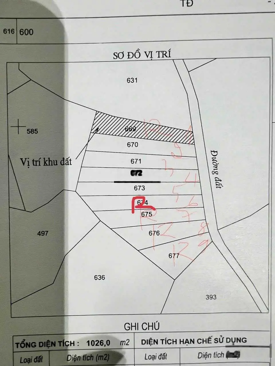 Thửa 675 tờ 04, Sơn Lang, Phú Sơn, Bù Đăng, Bình Phước, diện tích 1026,7m2 sổ hồng giá 399 triệu