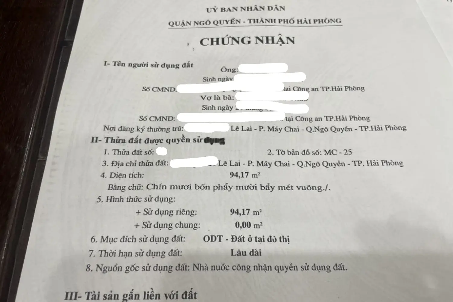 Bán nhà riêng 94m2 Lê Lai - vị trí đẹp - cạnh nhiều dự án cải tạo đô thị