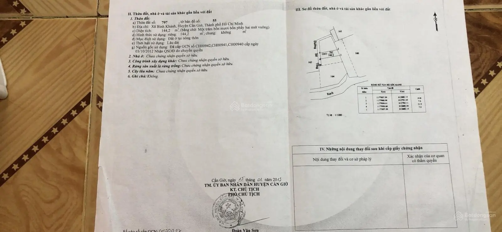 Bán gấp lô đất full thổ cư đường ô tô Xã Bình Khánh Huyện Cần Giờ TPHCM giá rẻ