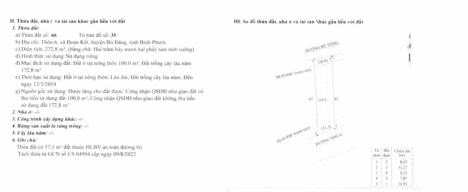 Chính chủ bán gấp 276m2 đất có thổ cư 2 mặt tiền có 100m2 thổ cư sẵn sàng xây dựng ngay giá tốt