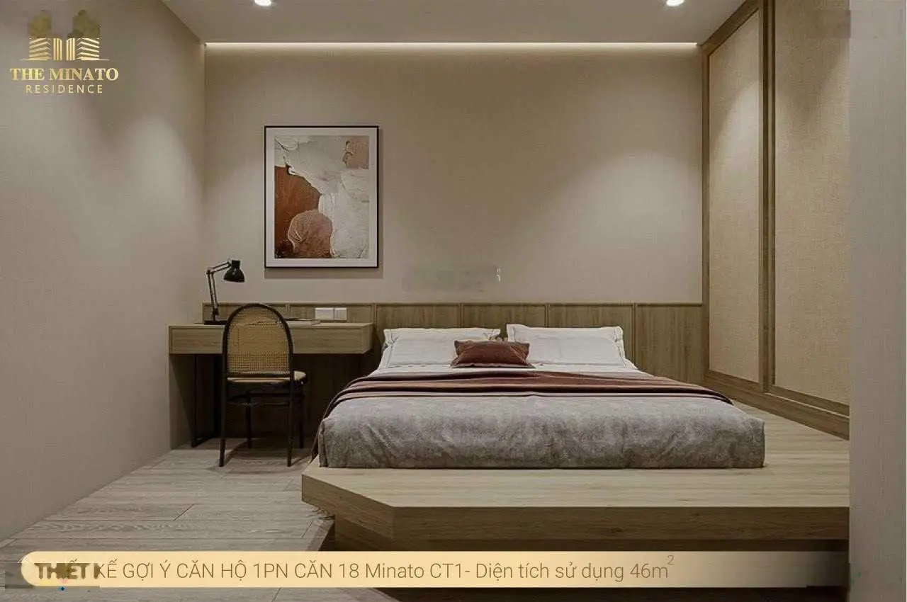 Cần bán căn hộ 1 phòng ngủ Minato Nhật Bản, nội thất cơ bản, 53 m2, view thành phố. Giá 2,x tỷ