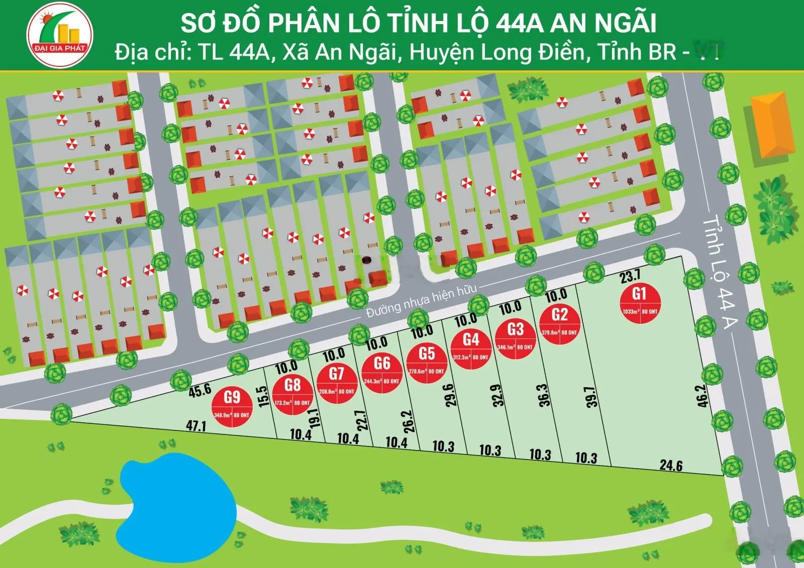 BÁN GẤP, mặt tiền đường nhựa: 10x39=390m2, giá chỉ 1,9 tỷ có thương lượng. LH: 0916 169 ***