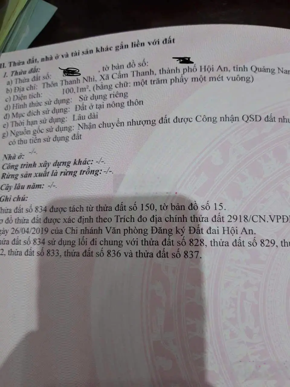 Cần bán nhanh lô đất 100m2 thổ cư ở Cẩm Thanh Hội An giá chỉ 1,7 tỷ