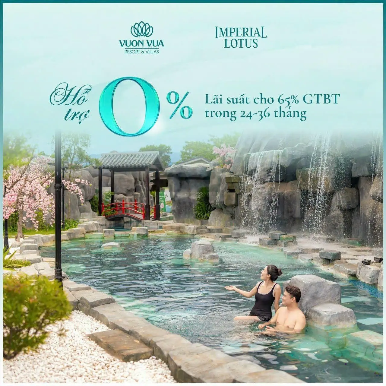 SỞ HỮU BIỆT THỰ HỒ SEN TẠI VƯỜN VUA RESORT 326M2 CHỈ TỪ 1.9TỶ L.SUẤT 0% 36 THÁNG, C.KHẤU 16%, SĐCC