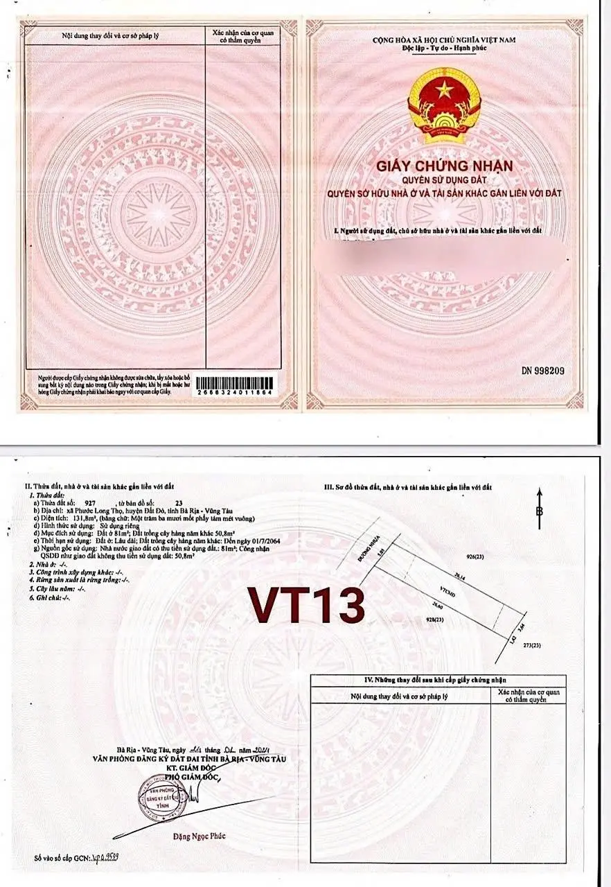 F0 BDS Khu CN - Giá đầu tư cực tốt so với thị trường, xã Phước Long Thọ, h. Đất Đỏ, Bà Rịa Vũng Tàu