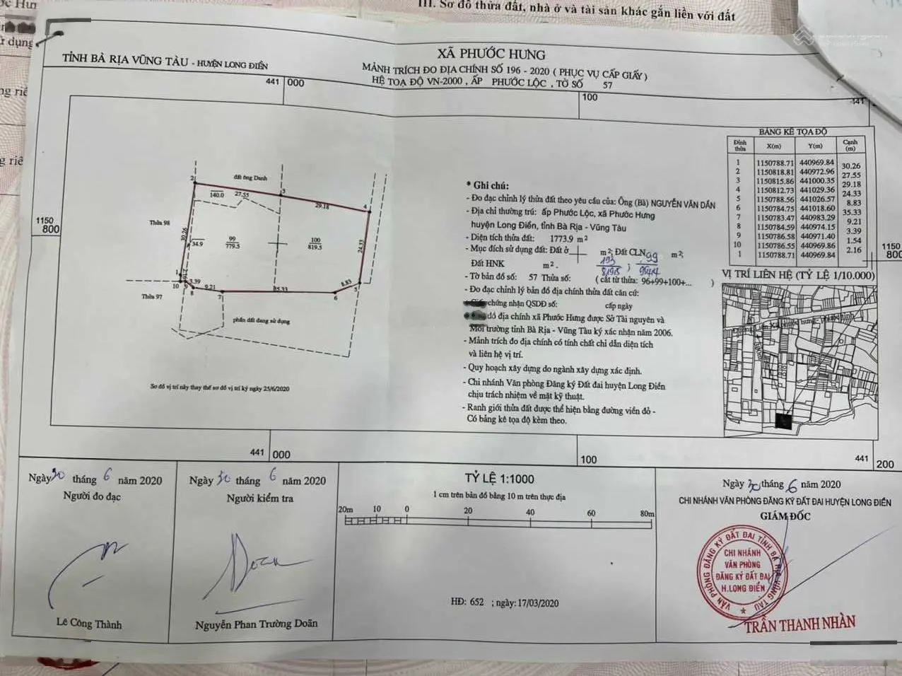 Bán lô đất mặt tiền biển Phước Hải - BRVT, vị trí đẹp làm khách sạn, homstay, LH 0375 262 ***