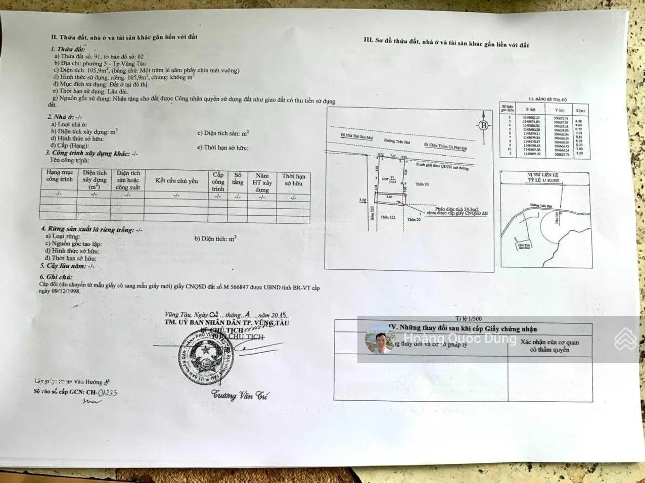 Bán đất View Biển góc 2 mặt tiền đường Trần Phú, P. 5, TP. Vũng Tàu. 130m2 ngang 8,5m. Giá 15,5 tỷ