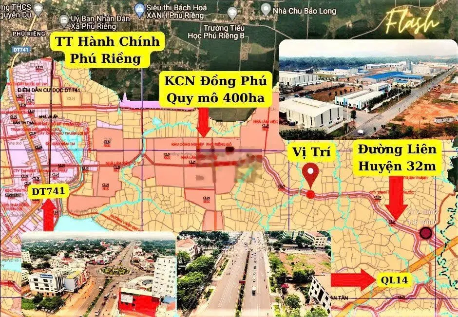 Lô góc 2 mặt tiền trục chính vào khu công nghiệp