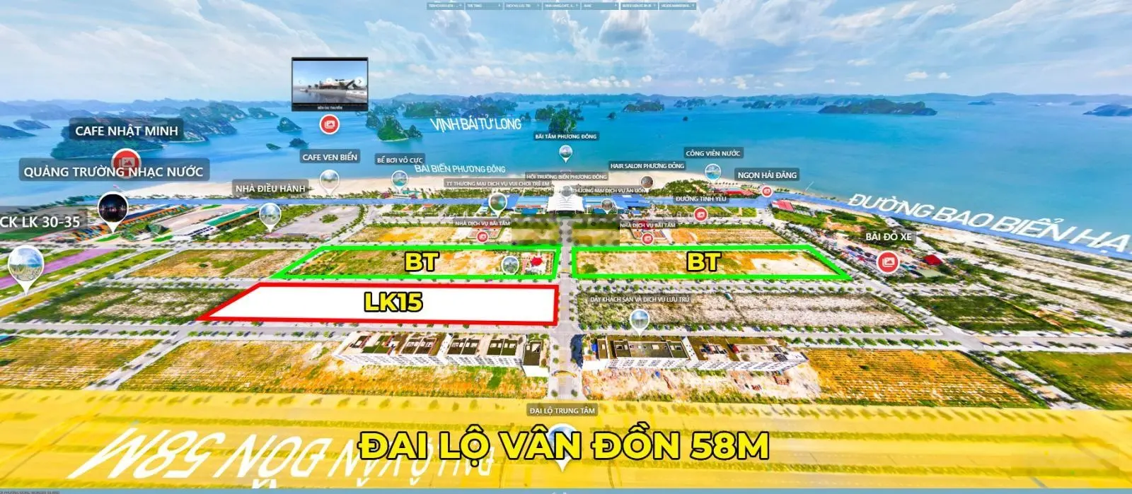 3 lô hoa hậu hàng mới block LK15 gần công viên nước nhất tại Phương Đông Vân Đồn chỉ 3,3 tỷ lô 90m2