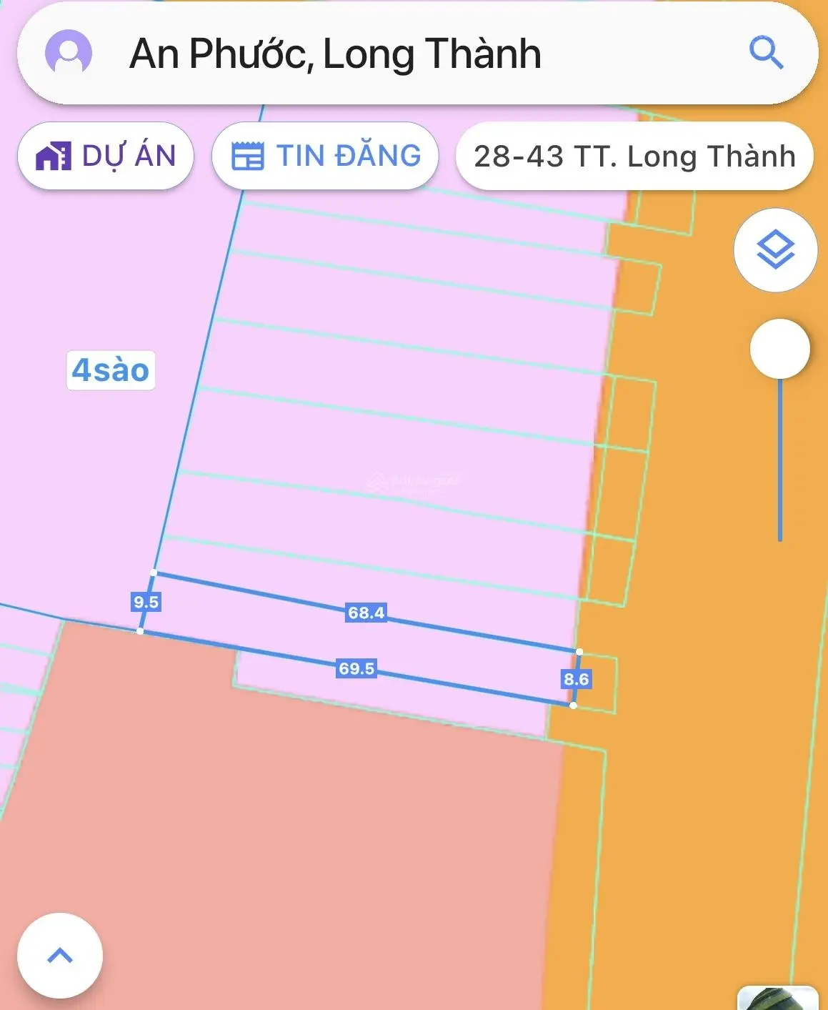 Bán nhà mặt tiền đường Lê Duẩn, Long Thành, 639m2 - 300m2 TC, ngang 8,6m nở hậu 9,5m