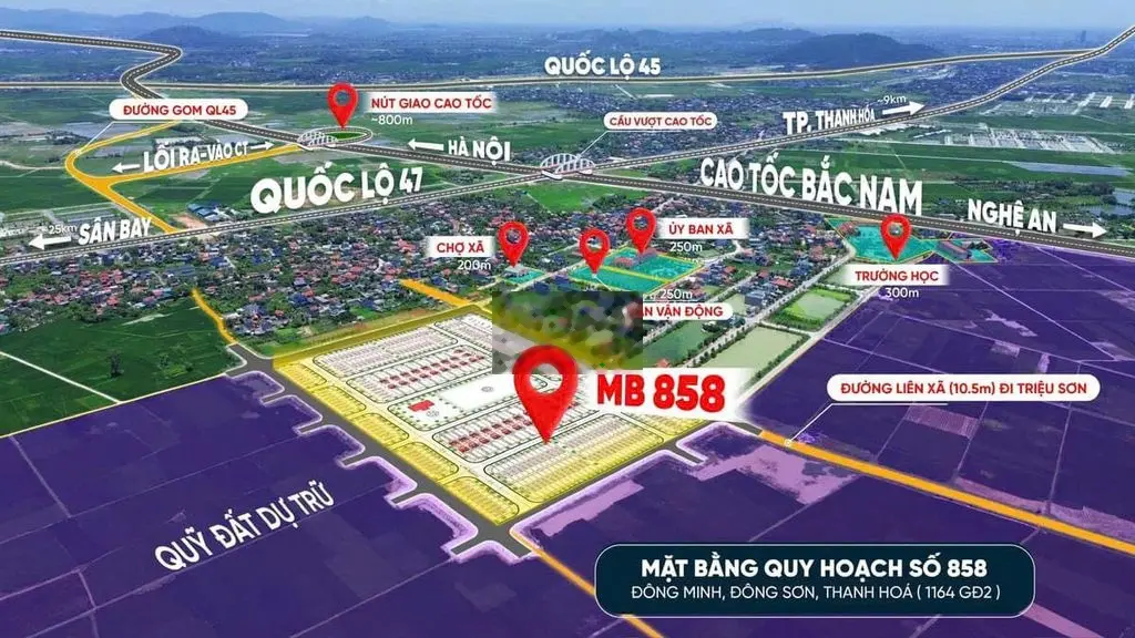 Mặt bằng xã Đông Minh, huyện Đông Sơn, Thanh Hóa. 2 lô Biệt Thự: