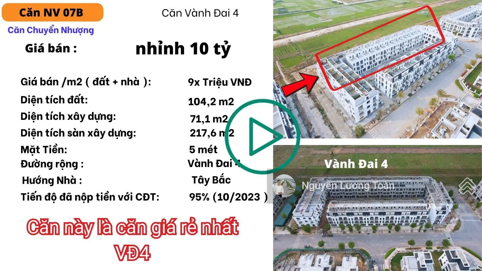 Rẻ Nhất Dự Án - Cần bán căn nhà vườn Mặt Vành Đai 4 liền kề 2 mặt thoáng 10tỷ