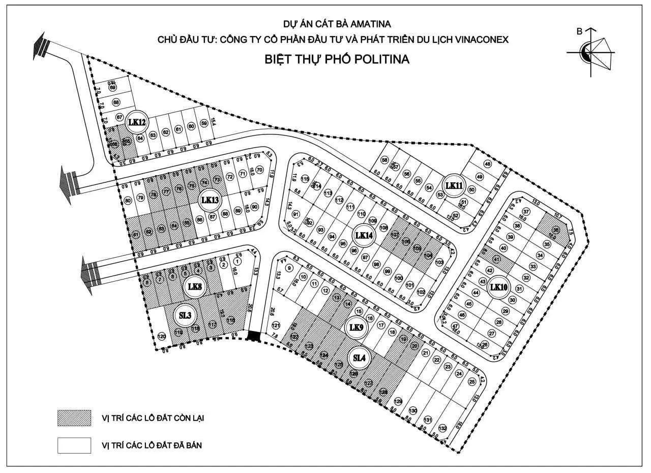 Chính chủ bán đất liền kề 96m2, mặt tiền 6m, đường 11m, phân khu A3 Politina, giá đầu tư