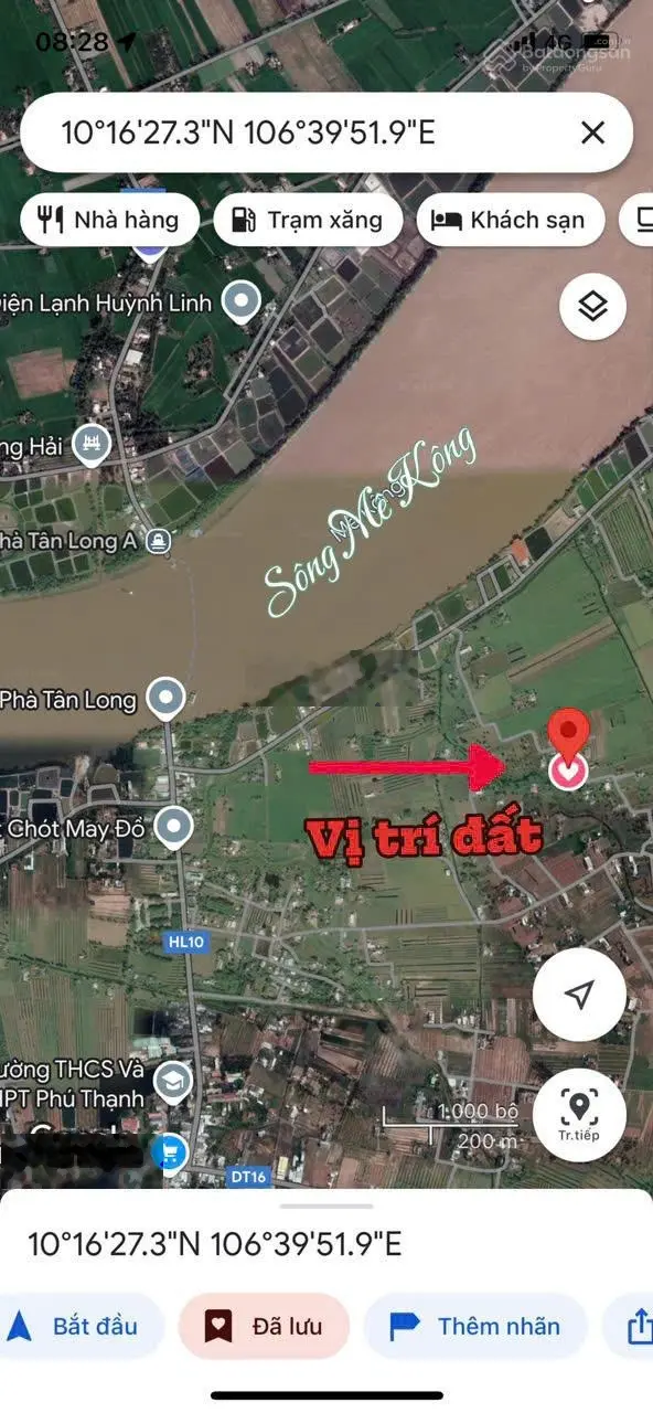 Bán đất thổ cư ven TPHCM cách chỉ 70km gần sông, gần chợ, giá 175 triệu, đường ô tô