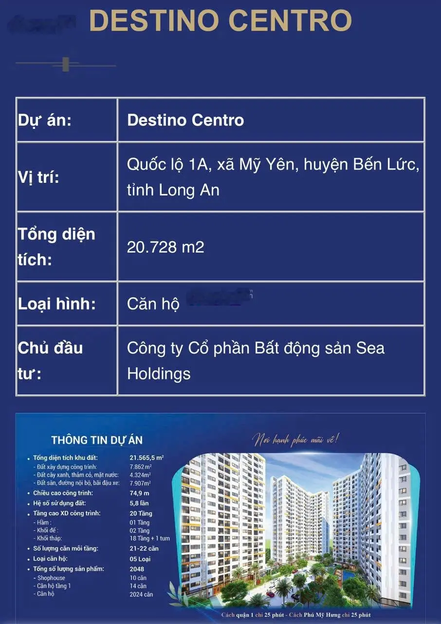 Mở bán giai đoạn 2 căn hộ Destino Centro trực tiếp từ chủ đầu tư - bank 70%