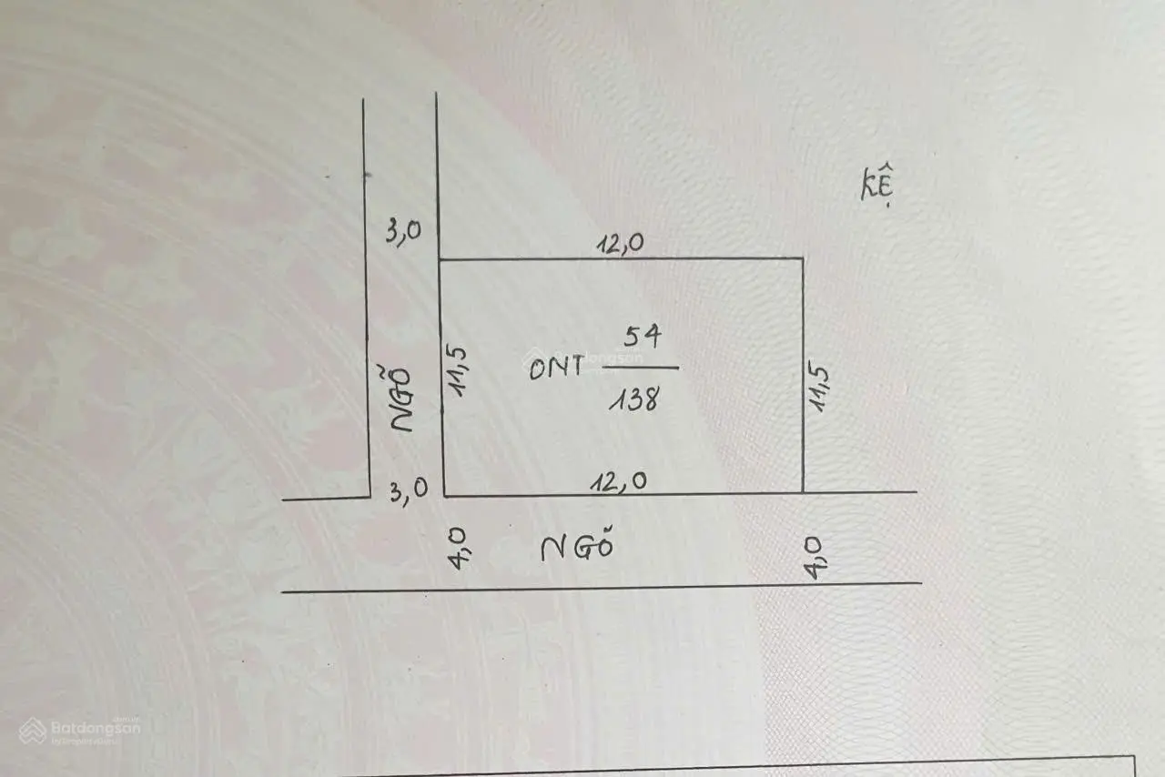 Bán mảnh đất 138 m2, hai mặt tiền tại trung tâm thôn Thái Hòa, xã Hợp Đồng, Chương Mỹ, Hà Nội