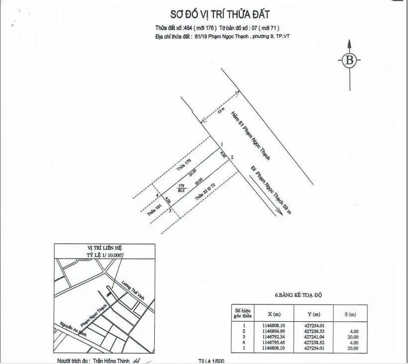 Bán nhà (Chính chủ) hẻm 61 đường Phạm Ngọc Thạch, phường 9, Vũng Tàu