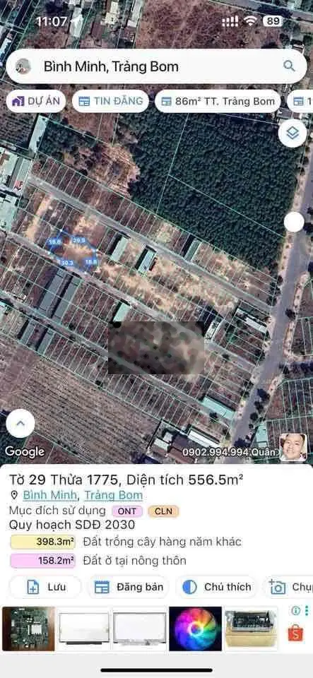 556M2 SO RIENG THO CU GẦN TĐC BÌNH MINH TRƯỜNG HỌC MỚI XÂY