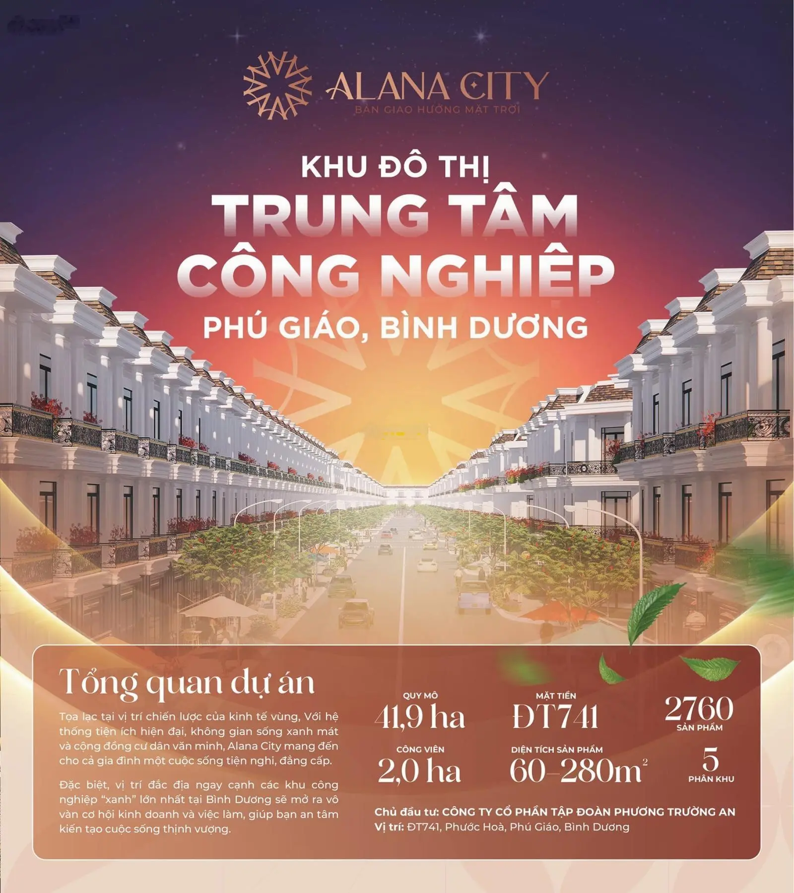 Dự án Alana City Phú Giáo, Bình Dương của chủ đầu tư Phương Trường An