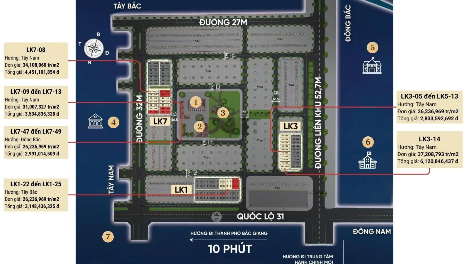 Đất nền 25tr/m2 - sổ đỏ trao tay - mặt đường QL31 - HUD2 Thái Đào