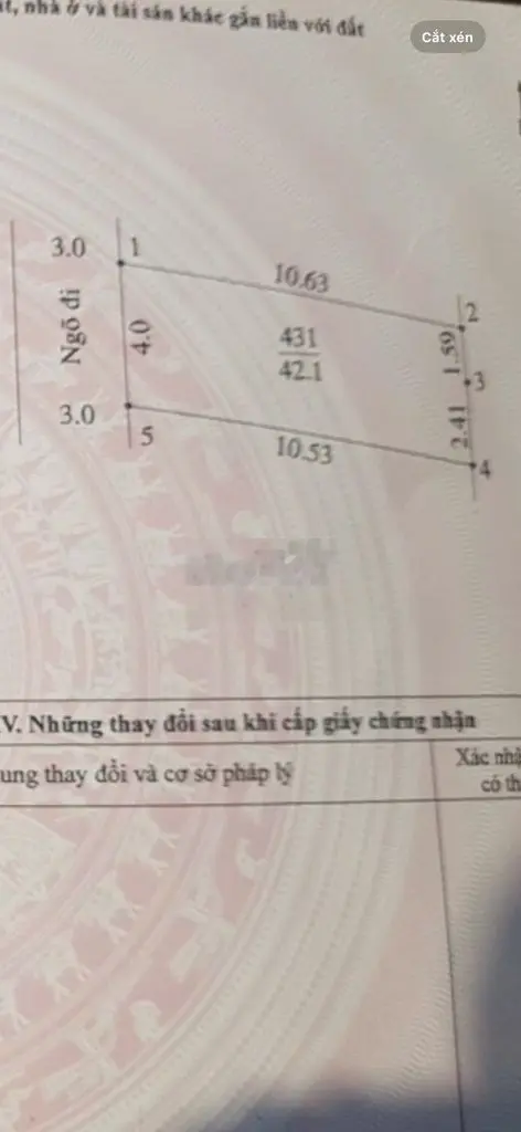 cc gửi bán 42,1m ngọc hoà giáp chúc sơn ô tô đỗ cửa giá 1x tỉ