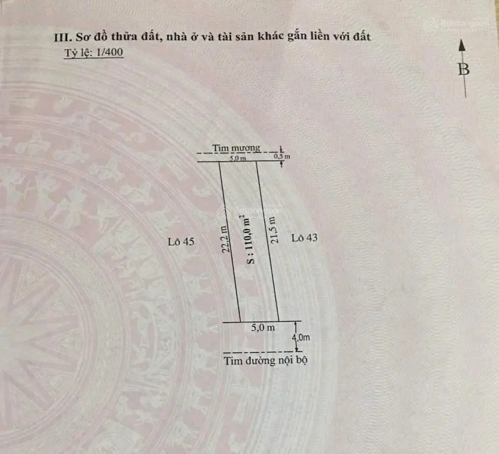 Bán lô đất chung cư thôn 3 Bắc Sơn, An Dương giá chỉ 1,77 tỷ Thông số 110m ngang 5m