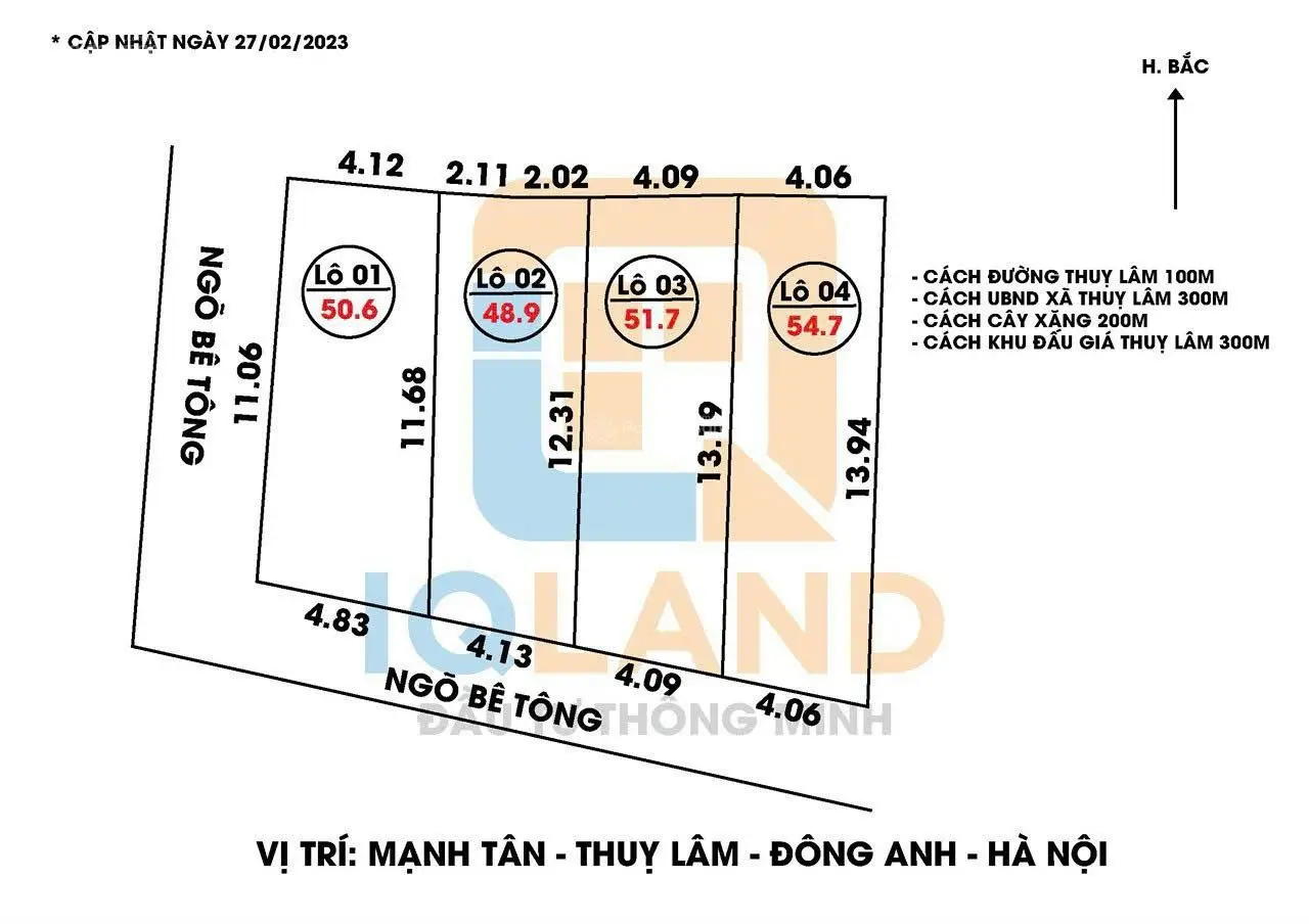 Tìm đâu đất Đông Anh hơn 1 tỷ - mà được 48,9m2 ngõ thông