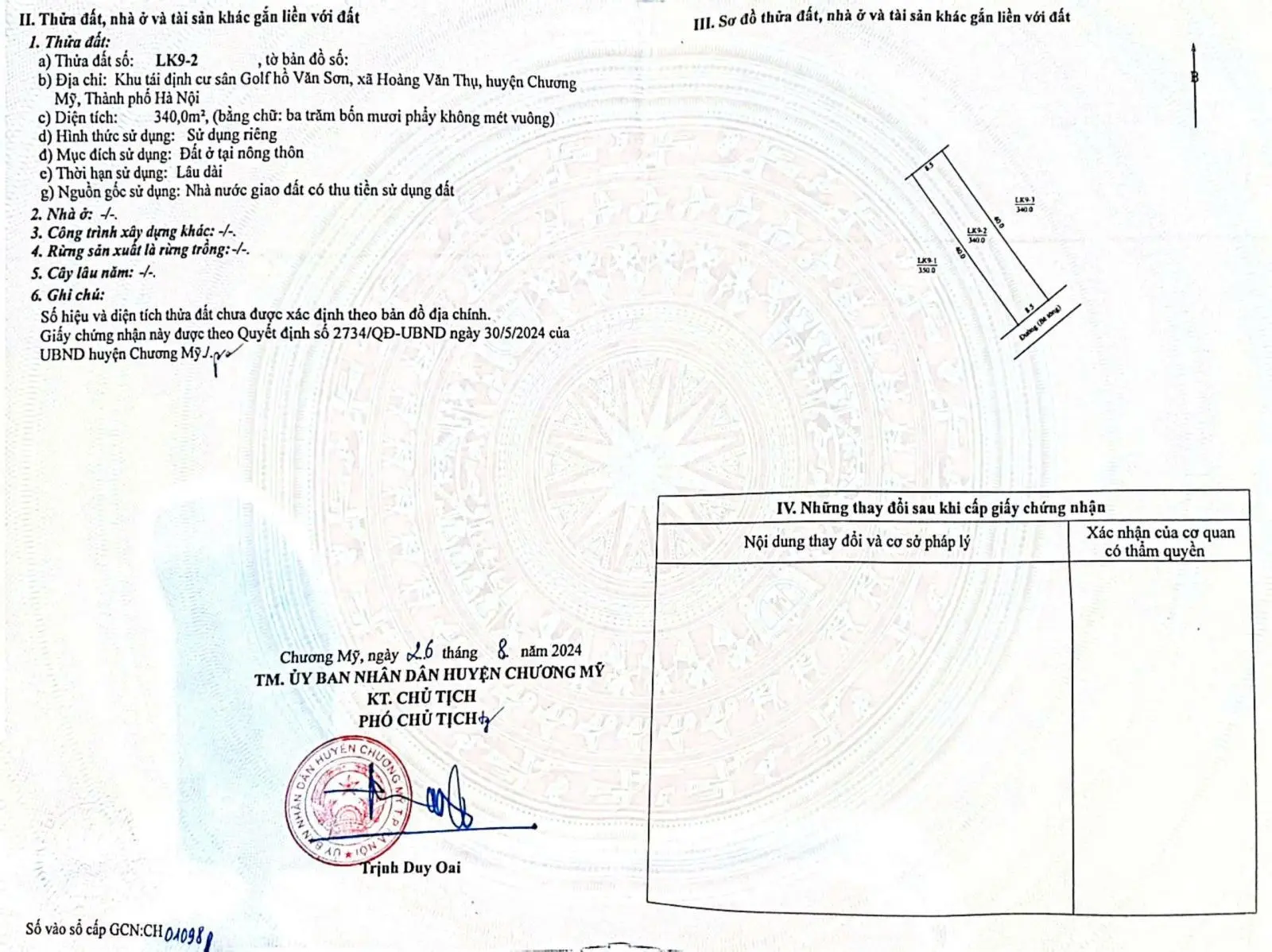 340m - mặt tiền 8.5m - đất đấu giá - chỉ chưa tới 10tr/m