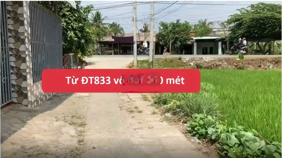 [Chỉ 720 triệu] sở hữu đất thổ cư ĐT.833 - Cách TTHC Thủ Thừa 8km