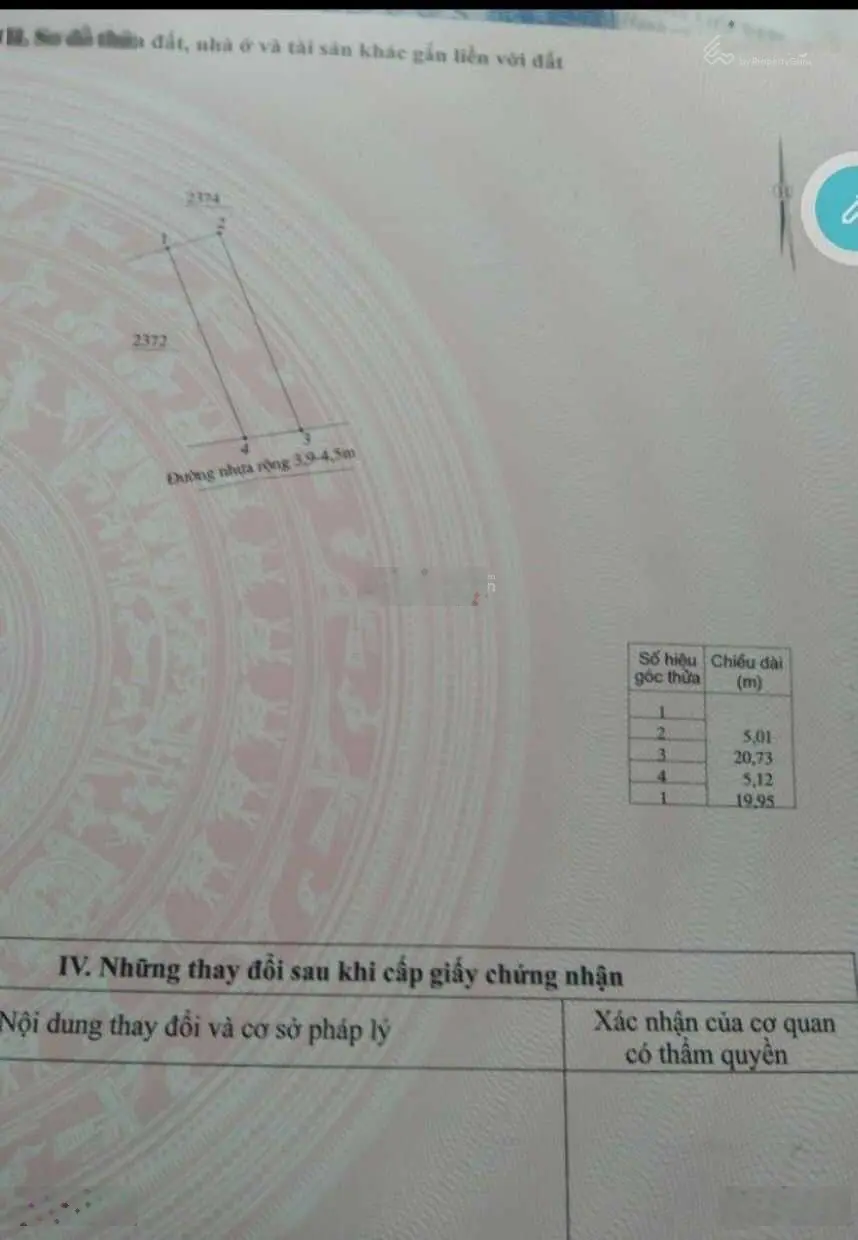 Bán lô đất Diên Toàn mặt tiền đường nhựa gần Bưu điện Diên Toàn giá 1tỷ170