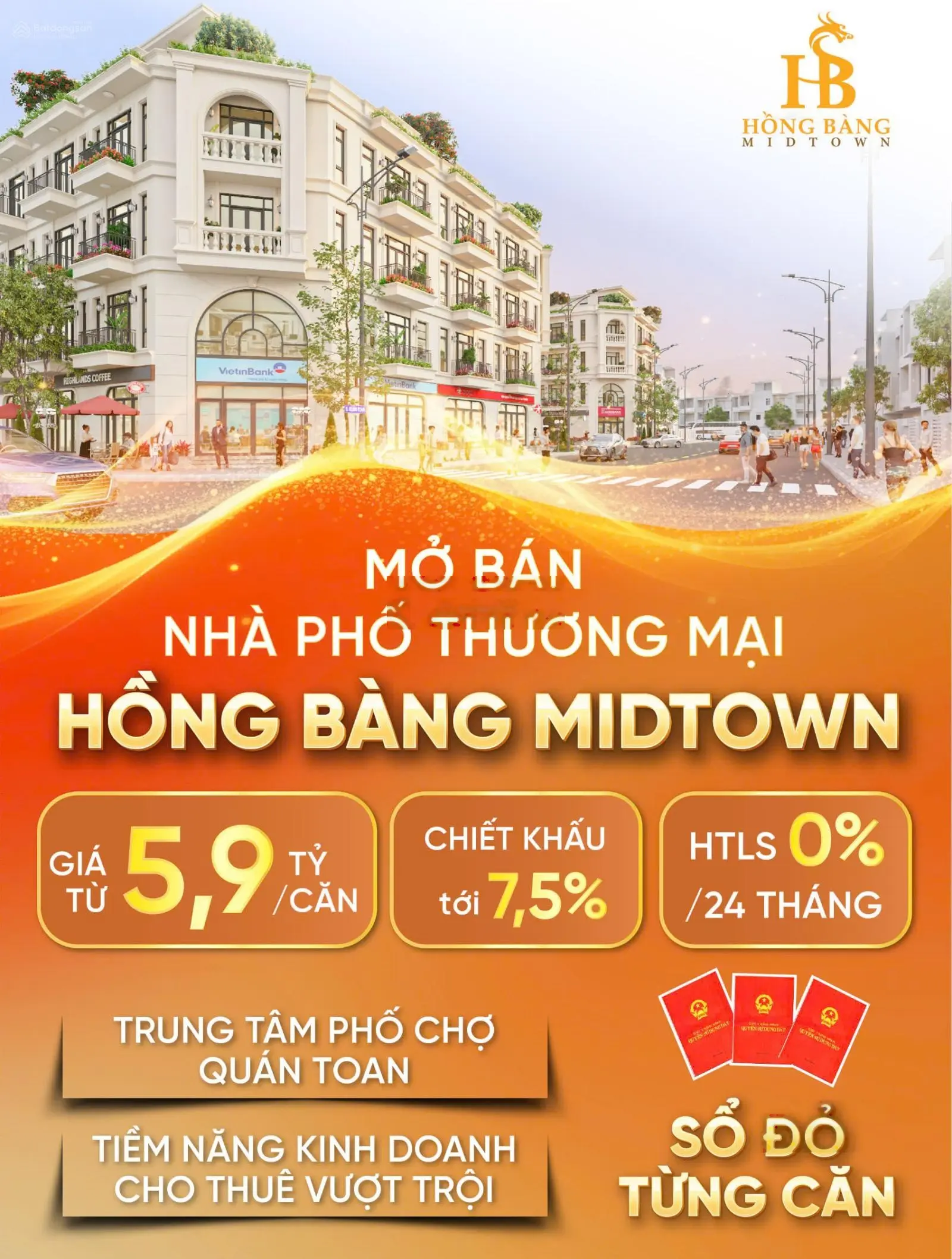 Hồng Bàng Midtown dự án shophouse duy nhất tại Quán Toan chỉ 75 căn