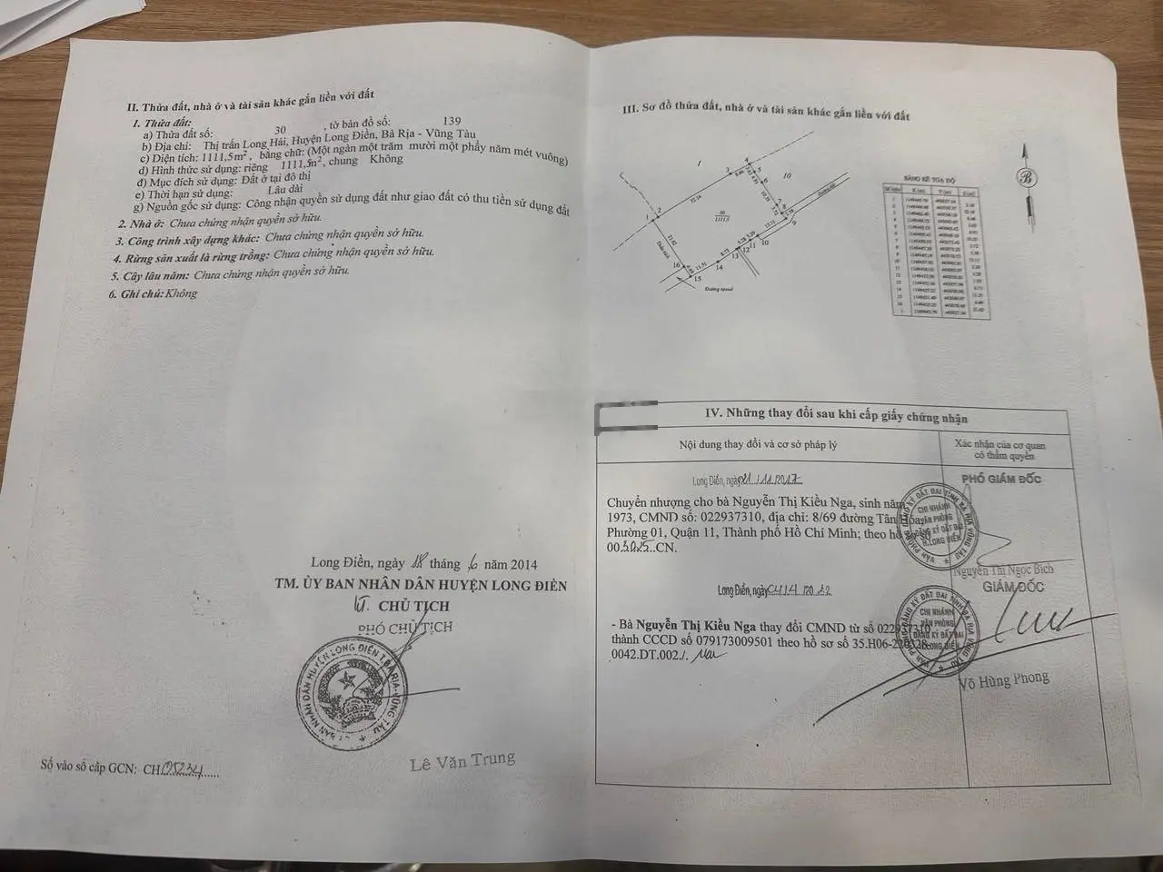 Cần bán lô đất mặt tiền QL51. Phường Kim Dinh. TP - Bà Rịa