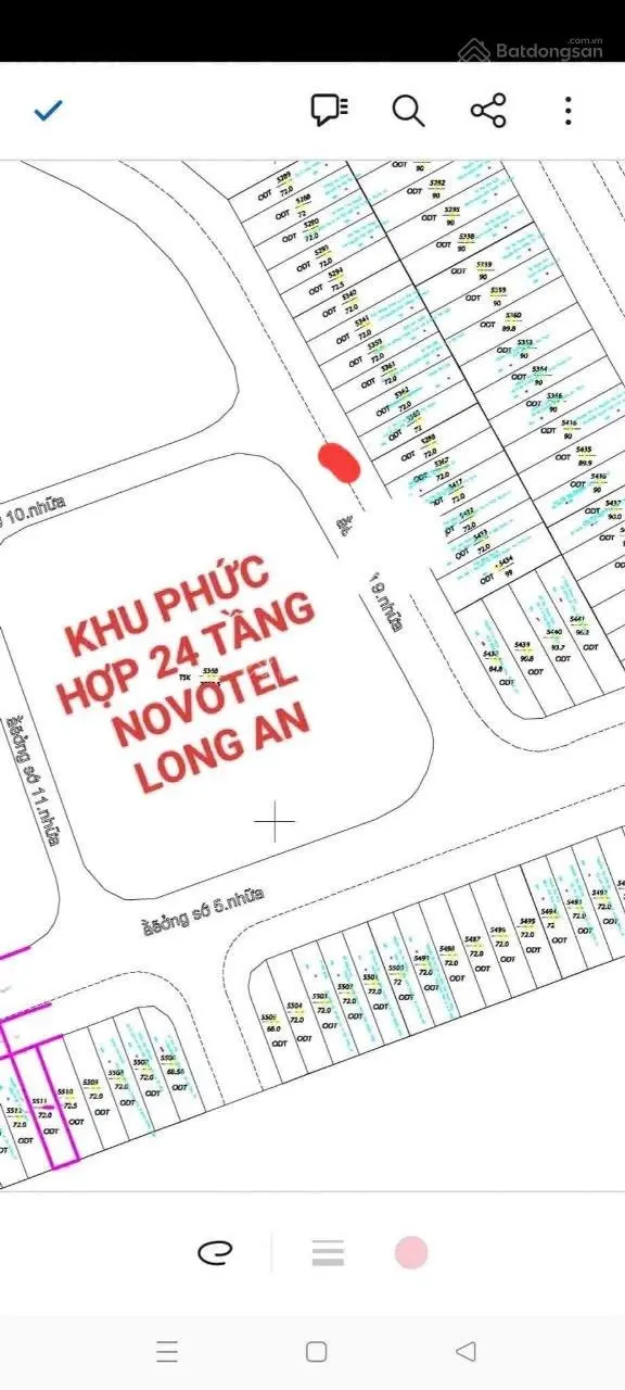 Bán lô đường số 9 Khu Idico 1, Phường 6, TP Tân An _ Diện Tích : 4 x 18m2 , lô đẹp không cống.