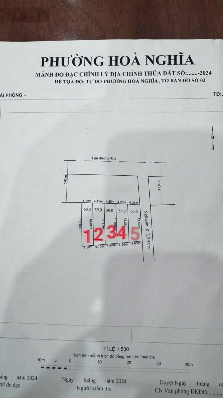 1 tỷ xx sở hữu ngay lô mặt đường 402, Hoà Nghĩa, Dương Kinh, Hải Phòng. Nằm trên mặt đường rộng 28m