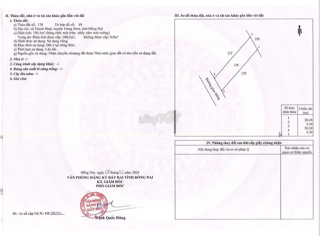 Bán lô đất Trảng Bom thổ cư 100m2 sổ riêng chỉ 640 triệu