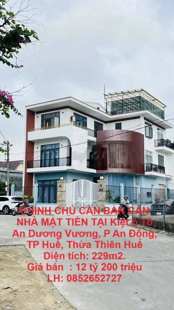 NHÀ MẶT TIỀN Kiệt ô Tô An Dương Vương, P An Đông,TP Huế,Thừa Thiên Huế