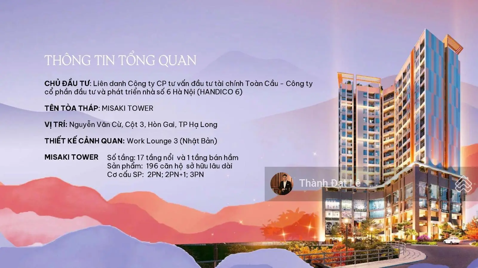 Quỹ NGOẠI GIAO Căn hộ Misaki Tower Hạ Long, trung tâm Hòn Gai, View vịnh. Giá CĐT Đợt 1. Sổ lâu dài