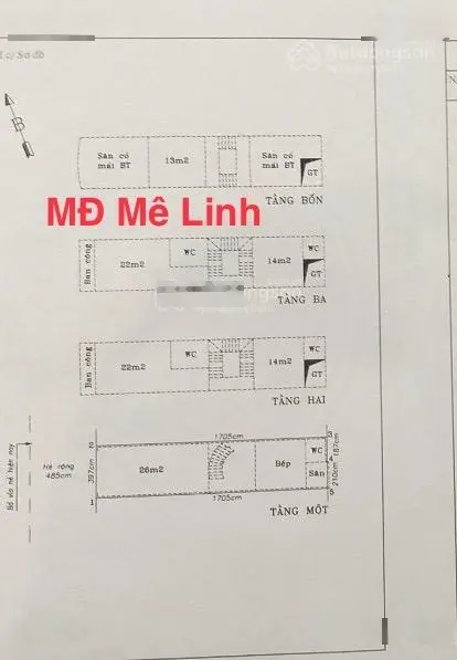 Bán nhà 68m2 mặt Đường Mê Linh