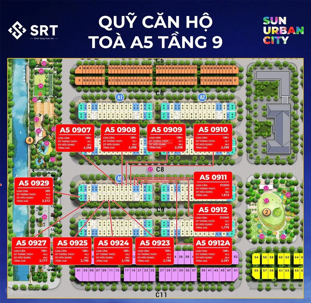 Em Tuyết có 05 căn ngoại giao Vip studio, 1BR CK 18% tại Sun Urban City Hà Nam. LH em: 0359 513 ***