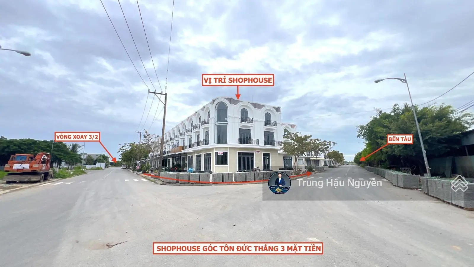 Shophouse góc 3 mặt tiền Tôn Đức Thắng view công viên biển PC, 15x20m 3 tầng, hoàn thiện ngoài