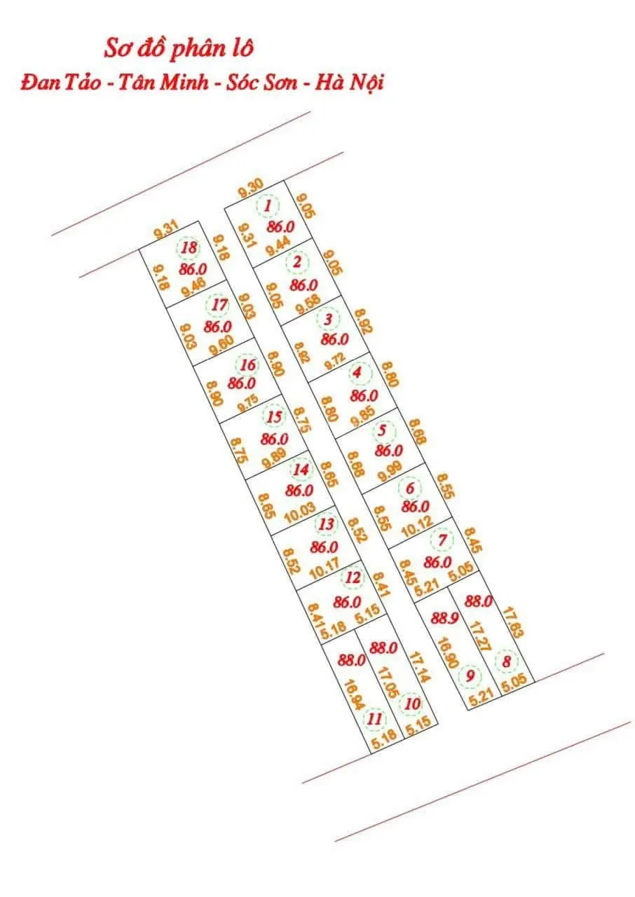 Chính chủ tôi bán lô góc 2MT 86m2 tại Đan Tảo - Tân Minh - Sóc Sơn - Hà Nội đường 5m thông thoáng