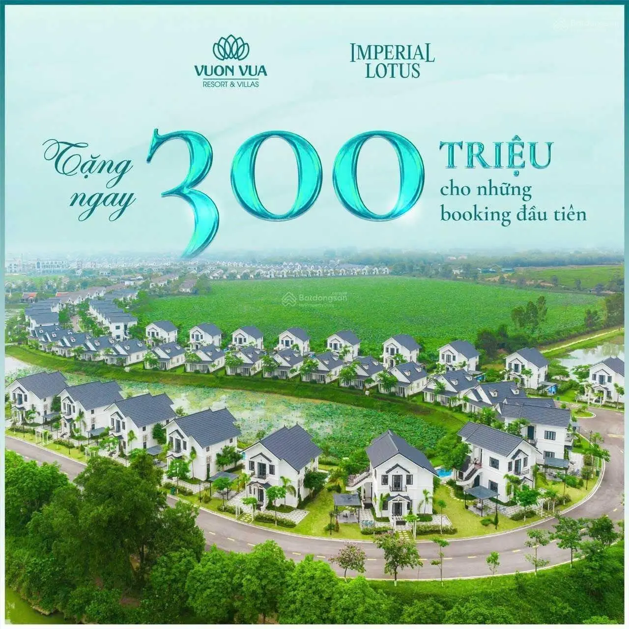 Quỹ căn Biệt thự mặt hồ Imperial Lotus Vườn Vua Resort chỉ từ 1,9tỷ ký HĐMB C.Khấu16% miễn lãi 36th