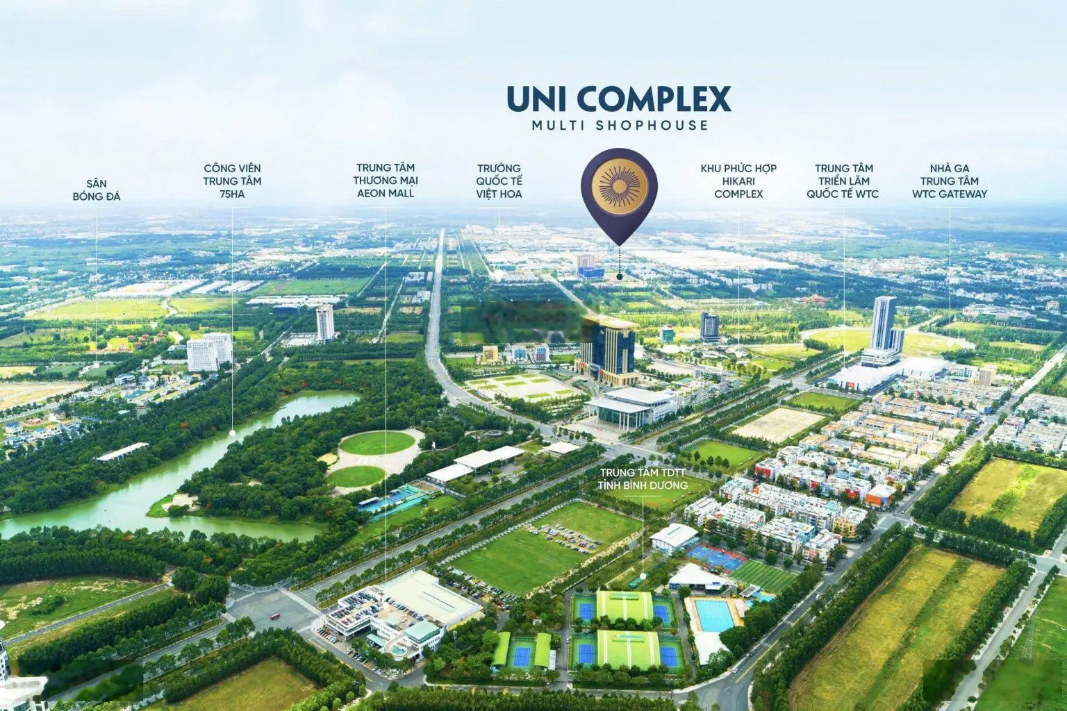 Nhà phố thương mại Uni Complex 2 mặt tiền đường