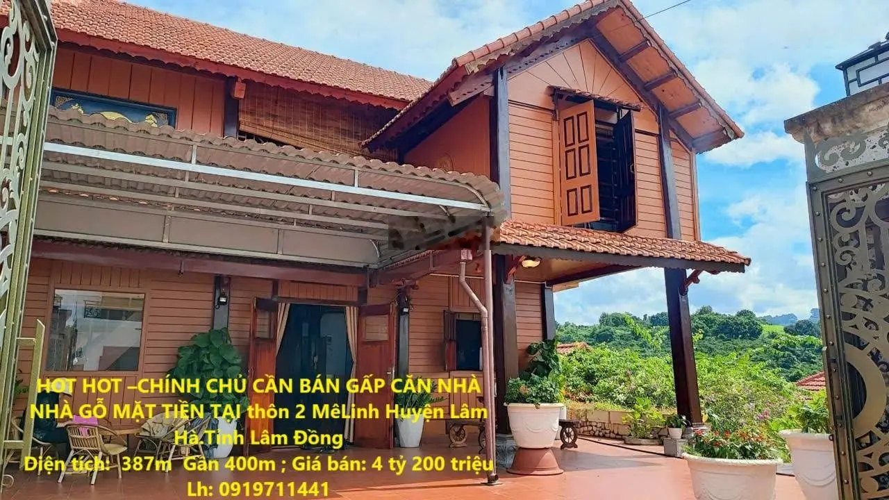 Hot hot chính chủ cần bán gấp căn nhà nhà gỗ mặt tiền tại mê linh huyện lâm hà.tỉnh lâm đồng